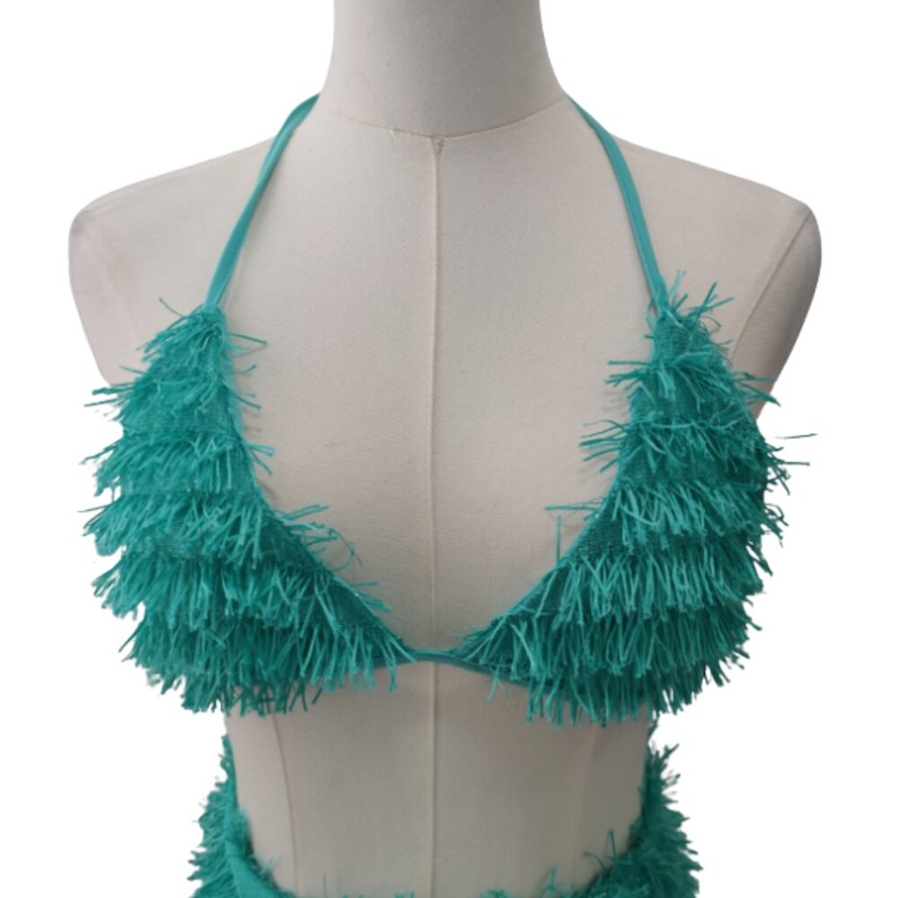 Shein Aqua Fringe Party Set - Picture 2 of 7